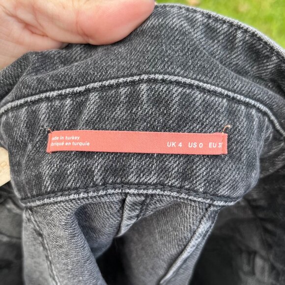 Anthropologie PILCRO Denim Paper Bag Skirt in Washed Black Size 0 - Picture 6 of 10